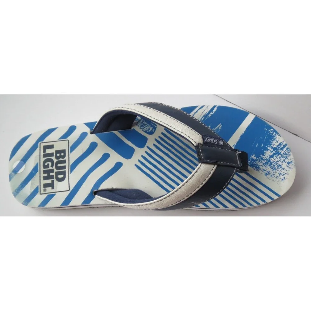 Mens Bud Light Flip Sandals Flop‎ Size 7 Bottle Opener in Sole